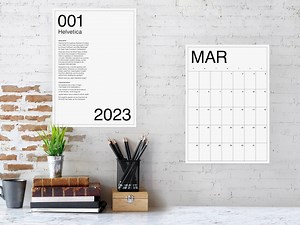 2023 Calendar Printable, Monthly, Wall, Desk, 001 Helvetica, Minimalist, 11x17, A4, Letter, A5, Lined, Unlined, Instant Download PDF - Etsy Canada