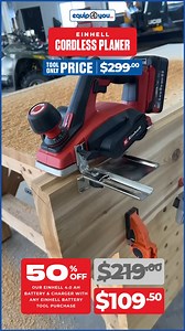 Unlock SERIOUS SAVINGS this April at Equip4You❗️ Buy any Einhell Battery Tool, such as this Einhell Cordless Planer, and get 50% OFF our 4.0 AH Battery Charger Kit. The Einhell Cordless Planer is perfect for precision woodworking, with a cutting depth of up to 2mm and 82mm planing width, it’s perfect for smoothing edges, fitting doors, or leveling surfaces on the go! Visit us at our Wildey, St. Michael or Jackson, St. Thomas stores, shop online at Equip4You.com, or call us at 426-9999 / 425-9999