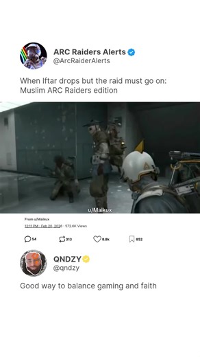 When Iftar drops but the raid must go on: Muslim ARC Raiders edition #Gaming #Gamer #ARCRaiders #TheFinals #Extraction #ExtractionShooter #PlayStation #Steam #PCGaming