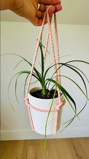 One cord macrame plant hanger. #macrametutorial #diy #planthanger