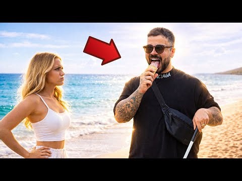 Blind Man Eating Ice Cream Prank🍦With sexy girl🫦