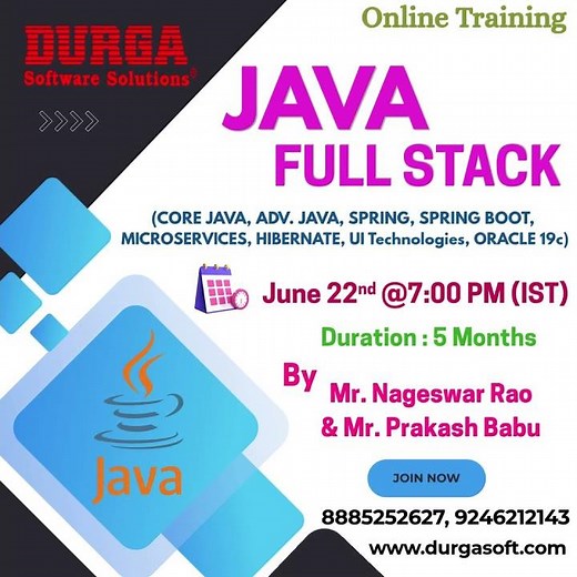 JAVA FULL STACK Online Training @ DURGASOFT #durgasoftware #durgasoft #javafullstack #shorts