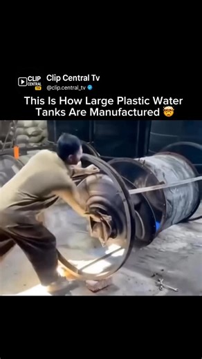 Clip Central on Instagram: "What you’re watching is a process called rotational molding, one of the most efficient ways to manufacture large plastic water tanks. Here’s how it works: Powdered plastic (usually polyethylene) is poured into a hollow metal mold. The mold is then heated and rotated in multiple directions at the same time, allowing the melted plastic to coat the inside evenly. Because the plastic spreads naturally while spinning, the final tank has: • No seams or welds • Uniform wall 