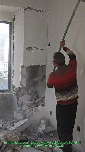 Viral Demolition: Soft-Handled Hammer for Old Wall Removal | Construction Hack