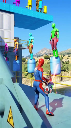 GTA 5 Epic Ragdolls | RED SPIDERMAN VS RED MINION VS GREEN MINION FUNNY FAILS #Part37