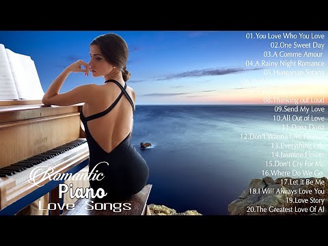 Romantic Piano Love Songs Ever -Soft Relaxing Music With Ocean Waves Sounds For Stress Relief, Study