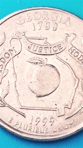 Moneda conmemorativa: Estado de Georgia 1999 #numismatica #elmundodevirginia #quarters #georgia #usa