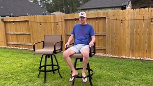 Pellebant Swivel Aluminum Outdoor Bar Stool in Brown (2-Pack) PB-ST008BRN-2