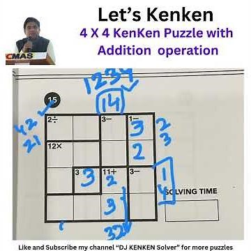Kenken Puzzles No. 15 for beginners 4x4 KINGDOM OF KENKEN #kenken #puzzle #puzzlegame