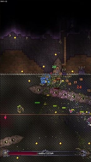 Legendary Mode Eater of Worlds AGAIN. FINALLY getting hellstone armor🙏#gaming #funny #terraria