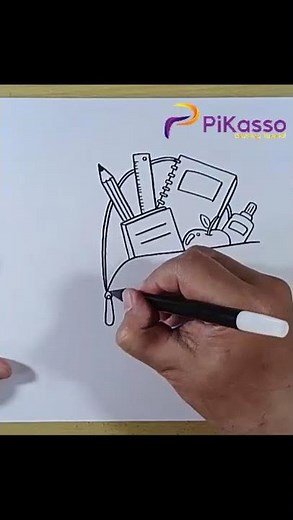 How to Draw Backpack with Supplies in Less Than One Minutes