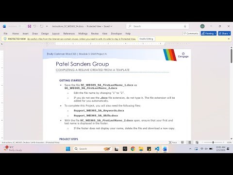 Shelly Cashman Word 365 | Module 5: SAM Project A Patel Sanders Group
