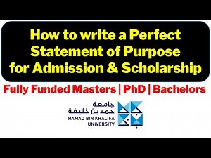 How to Write a Perfect Statement of Purpose (SOP / Admissions Essay) | Hamad bin Khalifa University