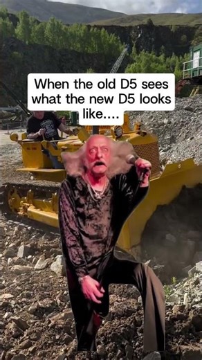 Old Bulldozer Pushing Dirt Funny Meme Caterpillar