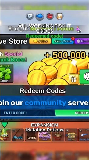 All Working Codes in Fish it Roblox (Update)