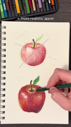 Explaining how to use color theory! I use color theory a ton BUT wanted to break it down in case you weren’t sure what it is. Color theory basically is about how colors compliment each other and work together to create shadows and emotions and blending etc etc. for a red apple I want realism with, I always start with GREEN NOT RED #colortheory #learnart #apple #fruitart #howtodraw #colorwithme #coloring #creatingthechaos #realism #artprocess #tiktokartist