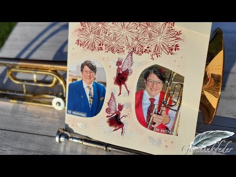 Albumseite Scrapbook mit Zauberwald und Embossing