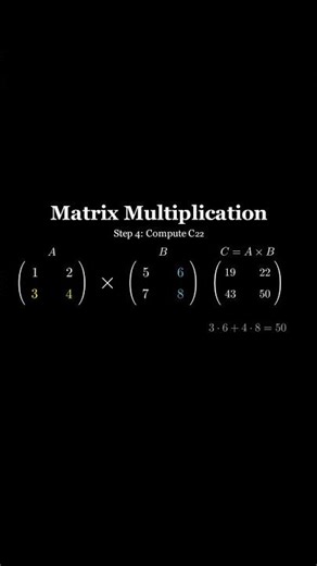 Matrix Multiplication in 40 Seconds 🔢 | Linear Algebra