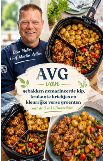 Gegrilde Kipfilet met gebakken krieltjes en verse groenten uit je Airfryer Vandaag maken we een complete gezonde maaltijd, maar dan met vlees, groenten én aardappelen allemaal gescheiden in één mand! Met de unieke drievaks panverdeler HD9916/00 verander je jouw Airfryer in een echte maaltijdmaker. Gemarineerd vlees blijft apart van je groenten en aardappelen, terwijl er dankzij de bereiding met lucht geen smaakoverdracht plaatsvindt. ingredienten: 4 gemarineerde kipfilets 500gr krielaardappeltje