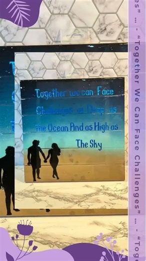 “Together We Can Face Challenges” Wooden Sign – Beach Themed Wall Art, Ocean & Sky Inspirational ...