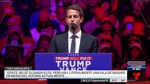 Comediante estadounidense, Tony Hinchcliffe se refiere a Puerto Rico como “isla de basura" en medio de una pronunciación en mitin de Donald Trump en Nueva York. | Telemundo PR