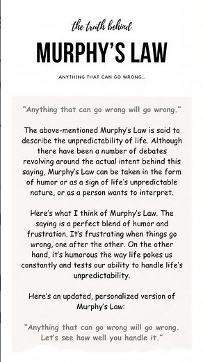 What is Murphy’s Law?