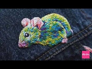 Hand embroidery designs on denim or jeans