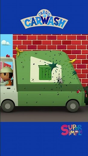 Yuck! Can Carl brush off the guck on Gus's garbage truck? #shorts #carlscarwash #kidsvideo