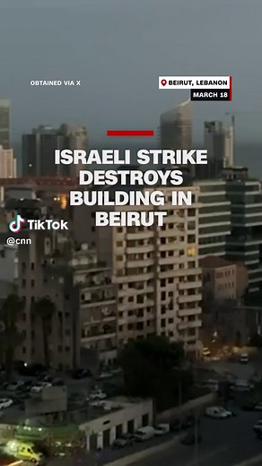 See the moment an Israeli air strike destroys a high rise building in central Beirut. Israel said the building was being used by Hezbollah, and issued an evacuation order around 1.5 hours before the hit. #cnn #news