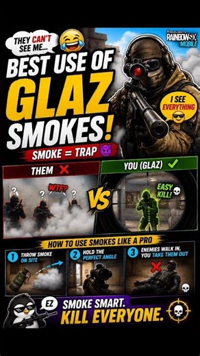 They Can't See Me Best Use of Glaz Smok in R6 Mobile 😱