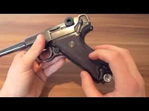 WW1 1918 German P08 Luger 9mm parabellum pistol short review (Deactivated)