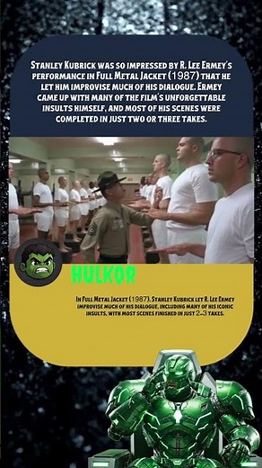 Kubrick Was So Impressed by R. Lee Ermey's Full Metal Jacket Performance