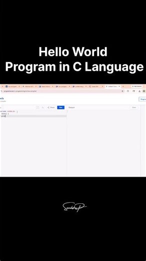 Hello World Program in C Language