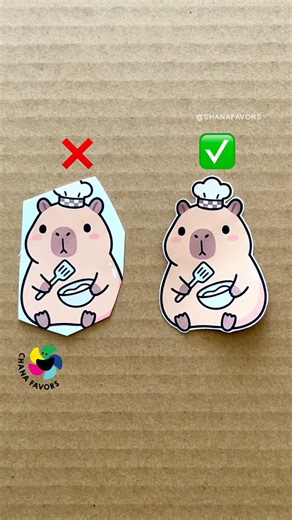 Die-Cut ✂️ Messy vs. Perfect: Chef #Capybara 👨‍🍳✨ #chanafavors #PerfectCut #satisfyingart