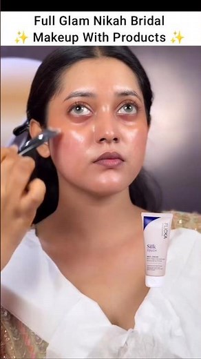 Mua- naurinkhanmakeup | nikah bridal makeup tutorial step by step with products shown #shorts #glam