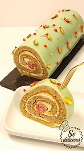 5.9K views · 316 reactions | Gâteau roulé pistache fruits rouges | So Delicious | Facebook