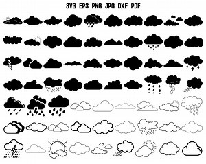 Cloud SVG | Cloud Cut File | Cloud Cricut | Cloud Clipart | Cloud Silhouette | Cloud Vector | Cloud Design SVG | Cut File for Cricut Vector - Etsy UK