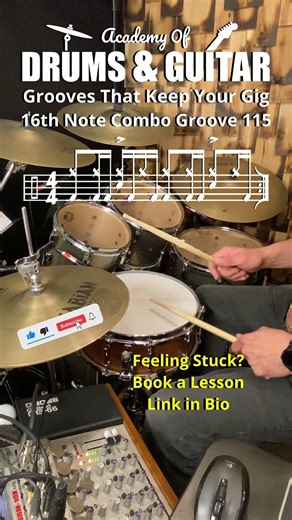 Grooves That Keep Your Gig 16th Note Combo Groove 115 #dailydrumgroove #drumshorts