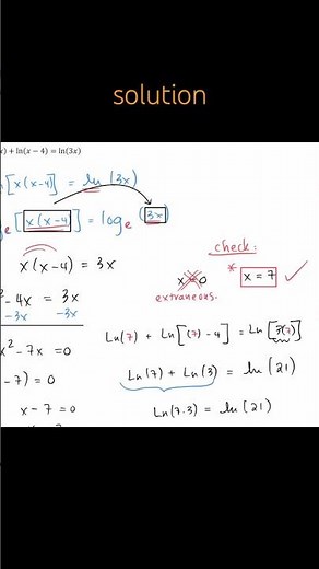 Solve Logarithmic Equations - set arguments equal