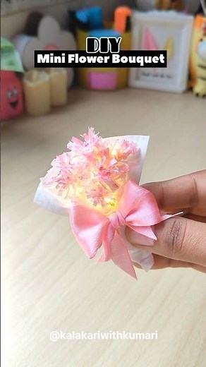DIY cute mini flower bouquet 💗 #diy #shorts #viral #craft #trendingshorts