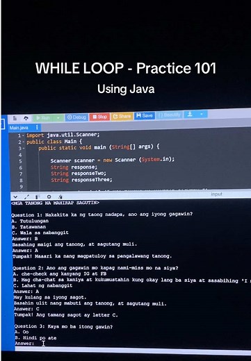 While loop - Practice 101 ☕️ I just started practicing java language, can you guys drop some tips in the comment section hehe #bsit #bscs #java #beginner #cooked