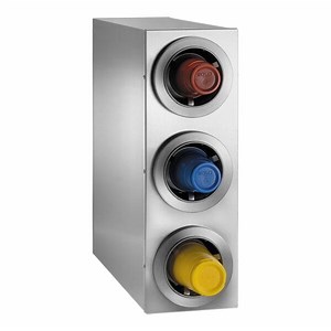 Dispense-Rite Stainless Steel One-Size-Fits-All 3-Compartment Countertop Cup Dispenser CTC-R-3SS