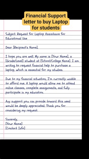 Financial appeal letter writing idea part_71 #FinancialSupport #financialrequest #financialhelp | English Class