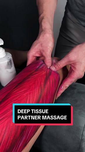 Follow along with Dr. Mike to learn how to massage the quad muscles! Aptly named, the quads encompass 4 muscles: the rectus femoris, the vastus lateralis, the vastus intermedius, and the vastus medialis. 👀 Start right above that kneecap and get in there with the thumbs to massage the tendon. (Note to Massage Therapists worried about Doc Mike’s thumbs–don’t be.) 🫢 Next, use some lotion and run the heel of the hand up the muscles. Alternate hands, and stop on any tight spots to work out the knot