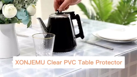 Clear PVC Table Protector 43.31x94.49in/110x240cm,1mm Thick Plastic Table Cover,Waterproof PVC Clear Table Cover Protector,Desk Mat Writing Desk Pad for Desktop,Coffee & Dining Room Tabletop