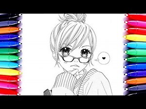 Manga Girl Coloring Pages Anime Coloring For Kids How to Paint| Learn Art
