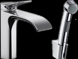 hansgrohe Washbasin mixers: Vivenis, Single lever basin mixer with bidette hand shower and shower hose 160 cm, Item No. 75210000