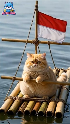 Kucing naik rakit🐱🐶 Lagu Anak Indonesia Viral | Berlayar Rakit Bambu | Dunia Gembira