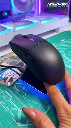 Mouse Gamer Display Oled Tecware Ex1 Inalambrico Con Base Bk Negro