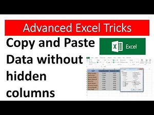 Advanced Excel - copy paste data without hidden column